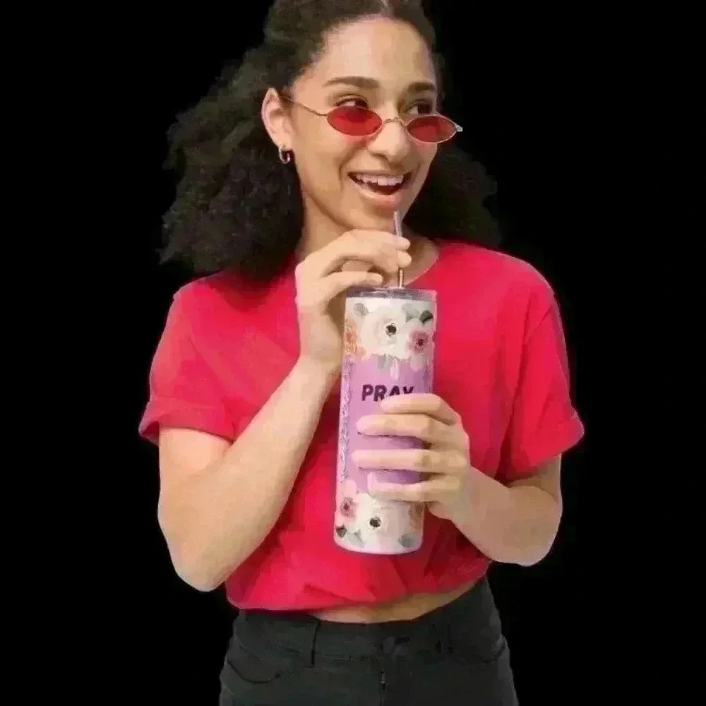 Pray /faith 20 oz tumbler with straw - Picture 2 of 3